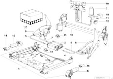 E34 520i M50 Sedan / Seats/  Front Seat Rail Electrical Single Parts