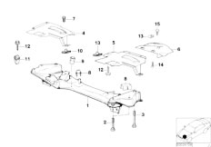 E34 525td M51 Sedan / Front Axle/  Front Axle Support