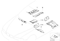 E39 520i M54 Sedan / Vehicle Trim/  Inner Floor Panel Multilayer Damping