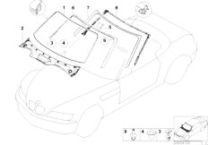 Z3 Z3 2.2i M54 Roadster / Vehicle Trim/  Glazing Single Parts