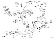 E30 325e M20 2 doors / Exhaust System/  Exhaust Pipe Catalytic Converter