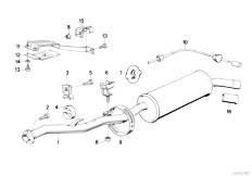 E30 318i M10 4 doors / Exhaust System Exhaust System Rear