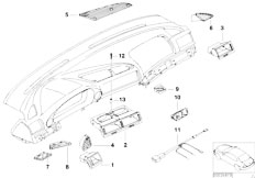 E38 730d M57 Sedan / Heater And Air Conditioning/  Outflow Nozzles Covers