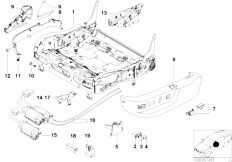 E38 740d M67 Sedan / Seats/  Bmw Sports Seat Frame Electrical