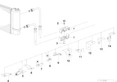 E34 524td M21 Sedan / Radiator/  Bracket Oil Pipe