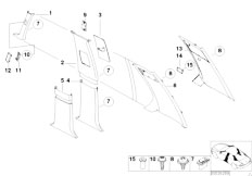 E38 728iL M52 Sedan / Vehicle Trim/  Trim Panel A B C Column