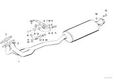 E30 318i M40 4 doors / Exhaust System/  Exhaust Assembly Without Catalyst
