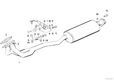 E30 316i M40 2 doors / Exhaust System Exhaust Assembly Without Catalyst