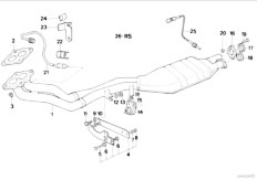 E34 520i M20 Sedan / Exhaust System Exhaust Assembly With Catalyst-2