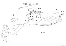 E30 318is M42 2 doors / Exhaust System/  Catalytic Converter Front Silencer