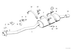 E30 318i M40 4 doors / Exhaust System/  Rear Silencer-2