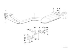 E30 325e M20 4 doors / Exhaust System/  Exhaust Assembly Without Catalyst