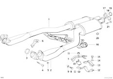 E32 740i M60 Sedan / Exhaust System/  Exhaust Pipe Front Silencer