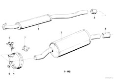 E30 316 M10 4 doors / Exhaust System Exhaust Assembly Without Catalyst