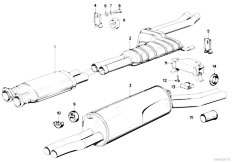 E12 535i M30 Sedan / Exhaust System/  Exhaust Assembly Without Catalyst-2