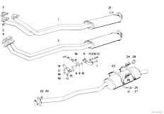 E30 320i M20 Cabrio / Exhaust System/  Exhaust Assembly Without Catalyst