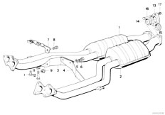 E32 750iL M70 Sedan / Exhaust System/  Exhaust Pipe Front Silencer