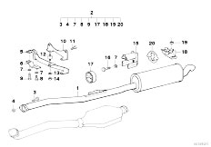 E34 525tds M51 Sedan / Exhaust System/  Rear Silencer-2