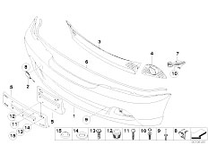 E46 330Cd M57N Coupe / Vehicle Trim/  Front Bumper Trim Panel From 03 03