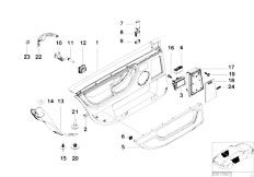 E38 740iL M60 Sedan / Vehicle Trim/  Rear Door Linings Side Air Bag Long
