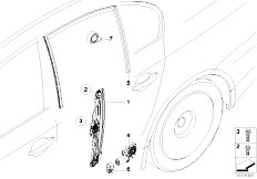 E60 530i N52 Sedan / Vehicle Trim/  El Rear Door Window Lifting Mechanism