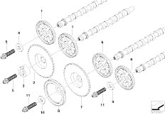 E38 740d M67 Sedan / Engine Timing Gear Timing Chain Top