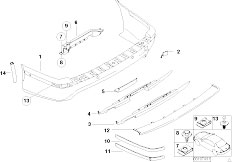 E39 540i M62 Touring / Vehicle Trim/  M Trim Panel Bumper Rear Sa715