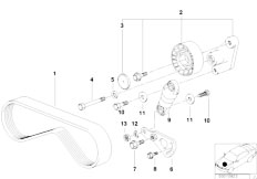 E38 735iL M62 Sedan / Engine/  Belt Drive Climate Compressor-2