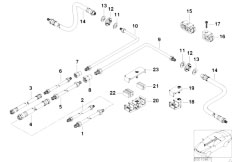 E38 735iL M62 Sedan / Brakes/  Rear Brake Pipe Asc Dsc