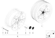 E46 318ti N42 Compact / Wheels/  Bmw Light Alloy Wheel Double Spoke 47