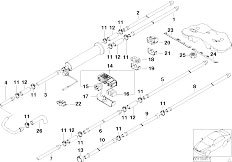 E38 740iLP M62 Sedan / Fuel Supply Fuel Pipe And Mounting Parts