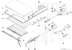 E39 528i M52 Touring / Sliding Roof Folding Top Slid Lift Roof Cover Ceiling Frame