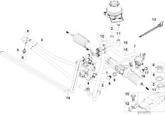 E53 X5 4.4i M62 SAV / Steering/  Hydro Steering Oil Pipes-2