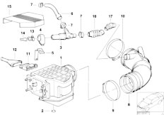 E34 520i M20 Sedan / Fuel Preparation System Volume Air Flow Sensor