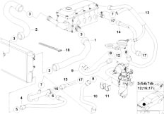 E34 518g M43 Touring / Engine/  Cooling System Water Hoses