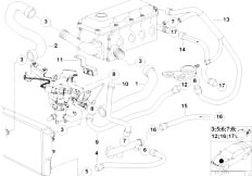 E36 316g M43 Compact / Engine/  Cooling System Water Hoses