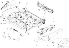 E39 525td M51 Sedan / Seats/  Front Seat Frame Covers