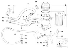 E39 540i M62 Touring / Engine/  Lubricat Syst Oil Filter Oil Pipes