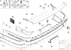 E39 525d M57 Touring / Vehicle Trim/  Rear Bumper Trim Panel Up To 9 00