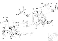 E39 530d M57 Touring / Rear Axle/  Rear Axle Support Wheel Suspension