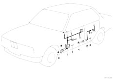 E32 730iL M30 Sedan / Vehicle Electrical System/  Door Cable Harness