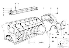 E38 750iLS M73N Sedan / Engine/  Engine Block Mounting Parts