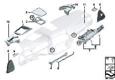 F02 730Ld N57 Sedan / Vehicle Trim Mounting Parts Instrument Panel Top