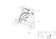 E46 323i M52 Sedan / Engine Electrical System/  Relay Positioning Engine Compartment