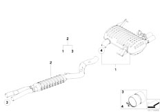 E90 330xi N52 Sedan / Exhaust System/  Bmw Performance Silencer System