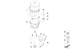 E90 323i N52 Sedan / Steering/  Oil Reservoir Components Active Steering