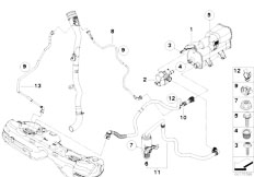 E90 335i N54 Sedan / Fuel Supply/  Activated Carbon Container Fuel Ventilat-2