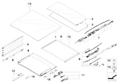E91N 330xi N53 Touring / Sliding Roof Folding Top/  Slid Lift Roof Cover Ceiling Frame