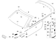 E93 330d M57N2 Cabrio / Vehicle Trim/  Exterior Trim Grille Seals