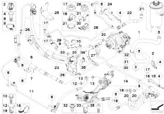 E70 X5 4.8i N62N SAV / Steering/  Power Steer Fluid Lines Adaptive Drive